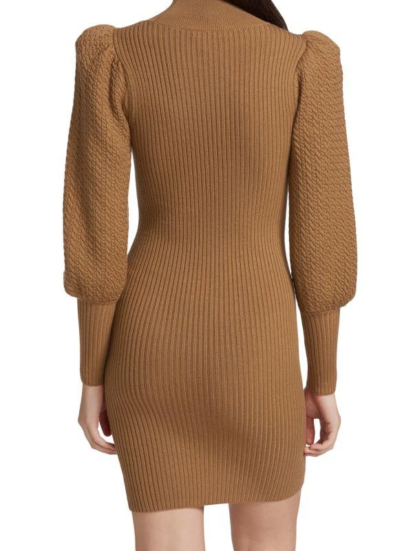 Alice + Olivia Caleb Wool Puff-Sleeve Sweaterdress 2