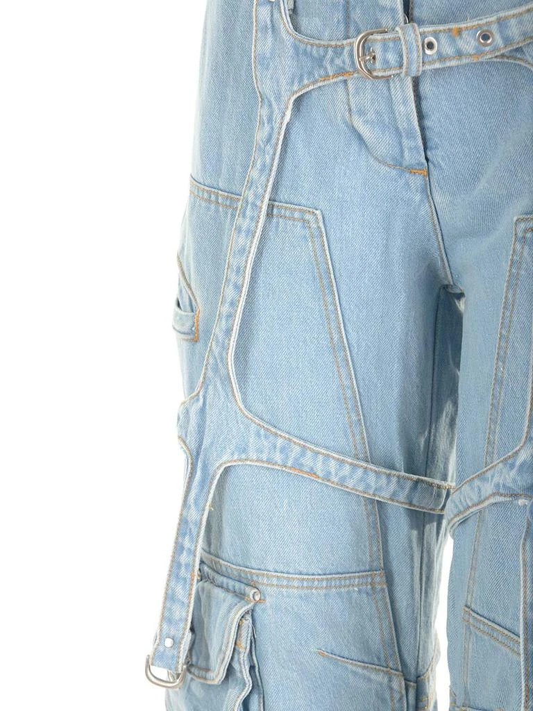 Off-White Off-White Bleach Cargo Strap Detailed Jeans 4