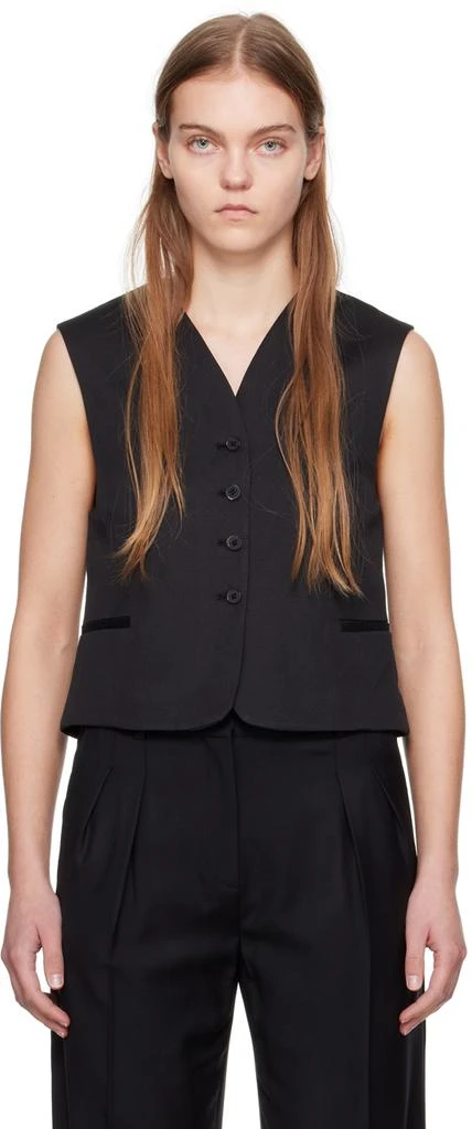 Loulou Studio Black Iba Vest 1