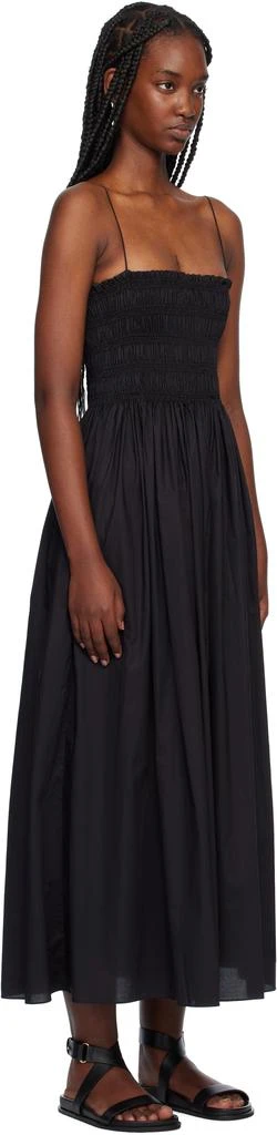 Matteau Black Shirred Bodice Midi Dress 2