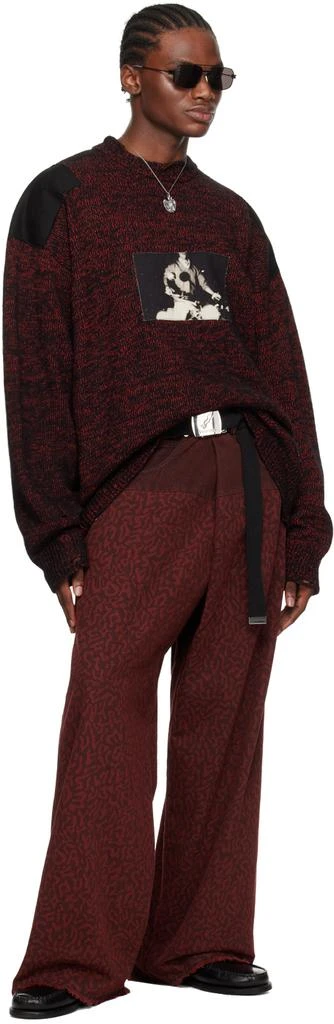 LU'U DAN Red & Black Shoulder Patch Sweater 4