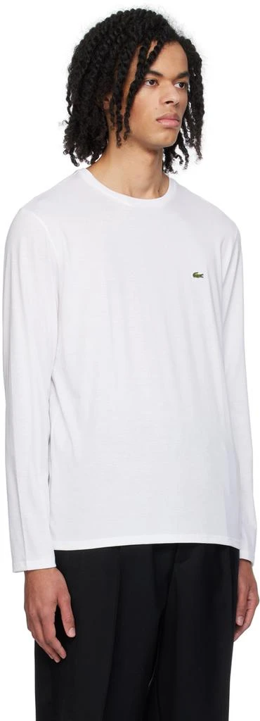 Lacoste White Crewneck Long Sleeve T-Shirt 2