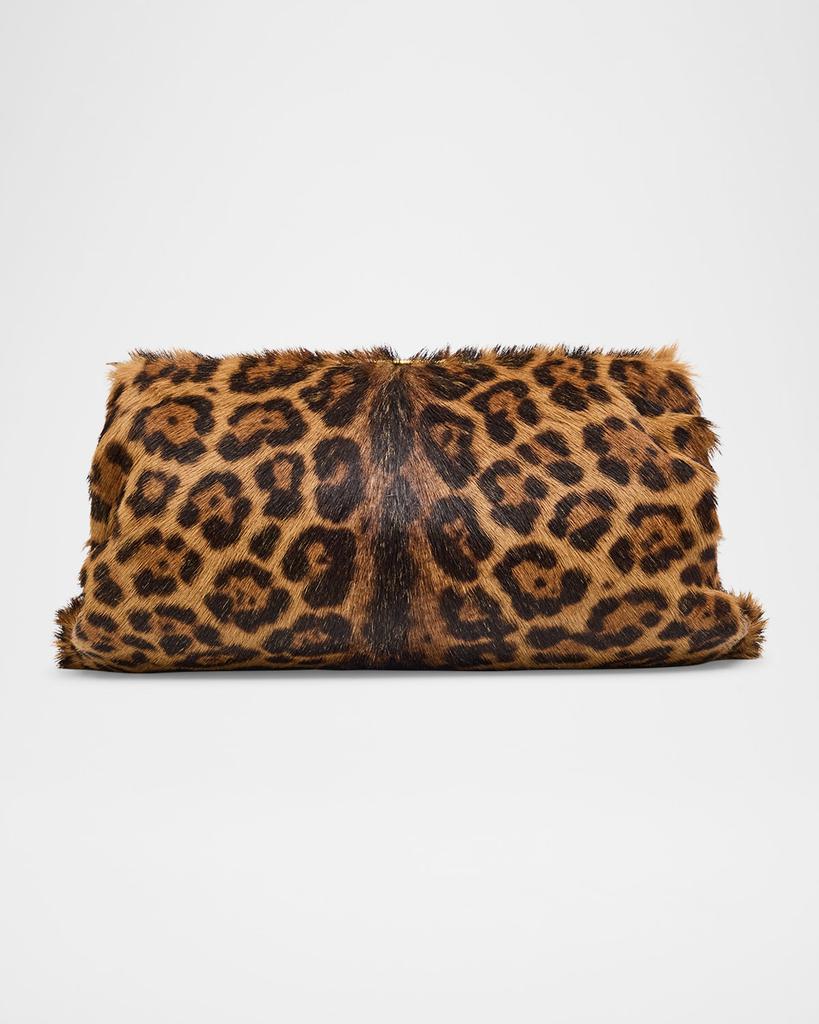 Yves Saint Laurent Uptown leather-trimmed raffia clutch