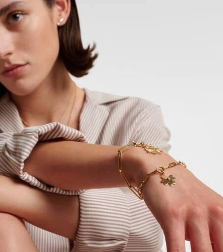 FoundRae Four Heart Clover 18kt gold chain bracelet with diamonds 3