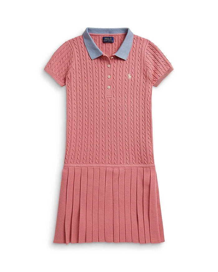 Ralph Lauren Girls' Mini Cable Cotton Sweater Dress - Little Kid, Big Kid