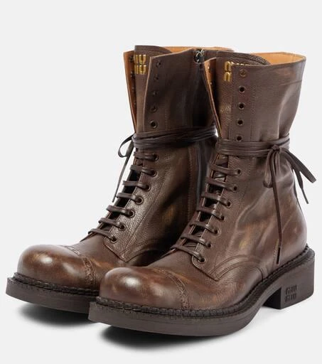 Miu Miu Leather lace-up boots 4