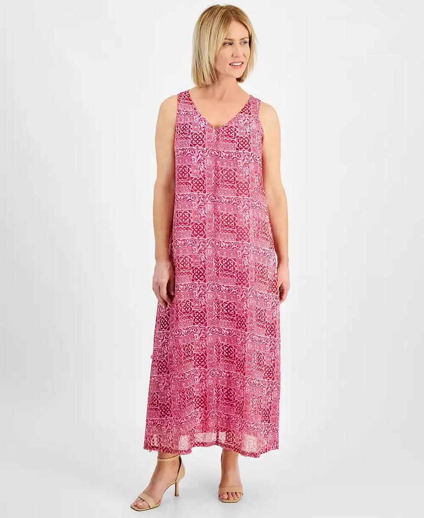 JM Collection Petite Smara Statement Tassel Sleeveless Maxi Dress, Created for Macy's 1