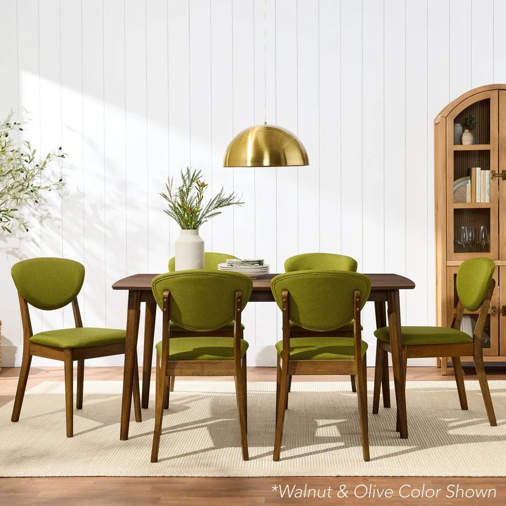 Best Choice Products 2-Piece Mid-Century Modern Wood 
Upholstered Dining Chair Set 2