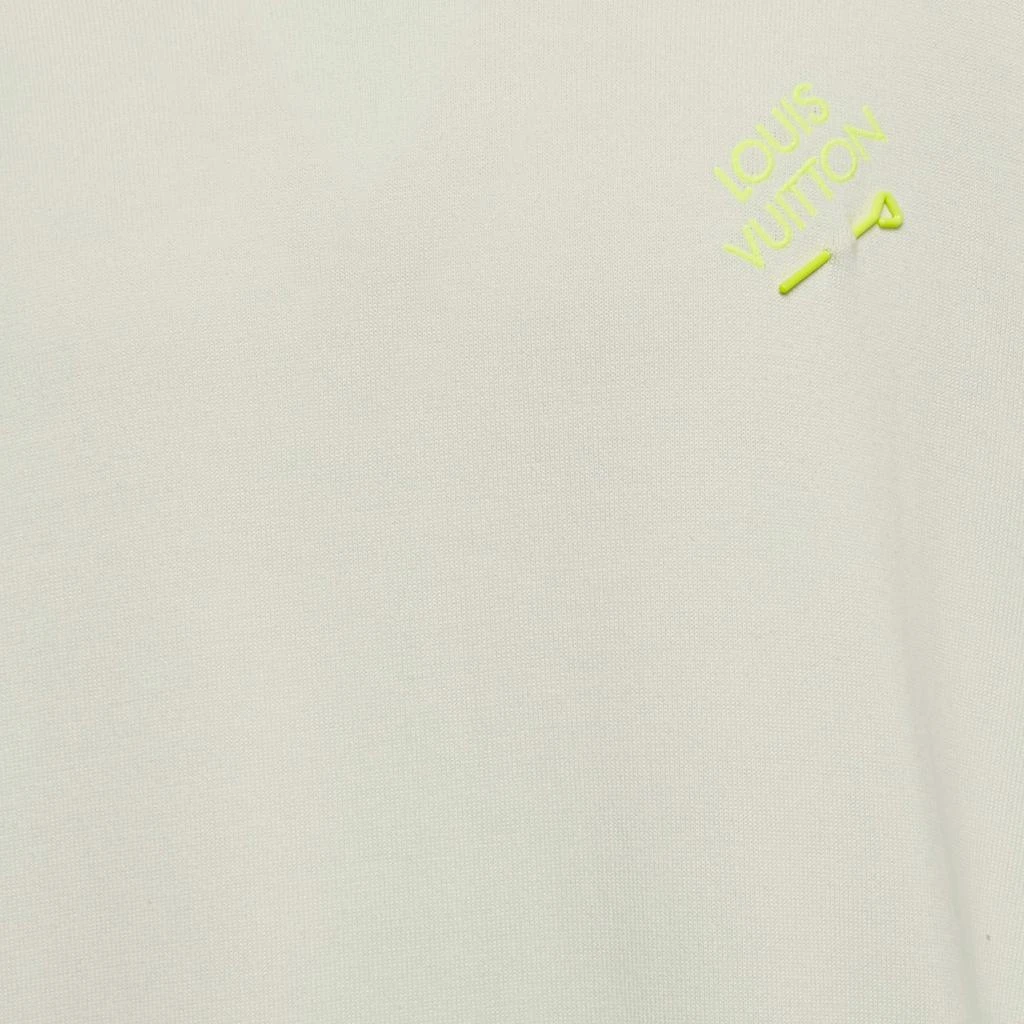 Louis Vuitton Louis Vuitton White Cotton Knit Signature Crewneck T-Shirt XL 4