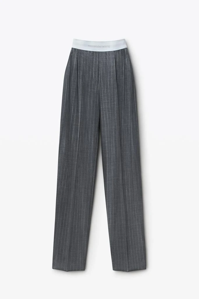 Alexander Wang High-Waisted Pleat Pant with Logo Elastic 2
