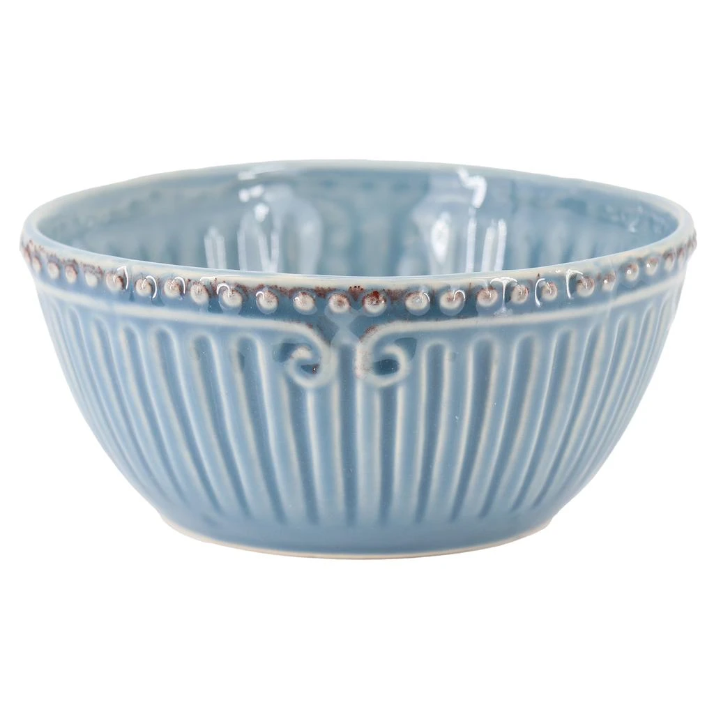 Modern Southern Home Capri 6 Piece 6 Inch Stoneware Embossed Cereal Bowl Set in Blue 2