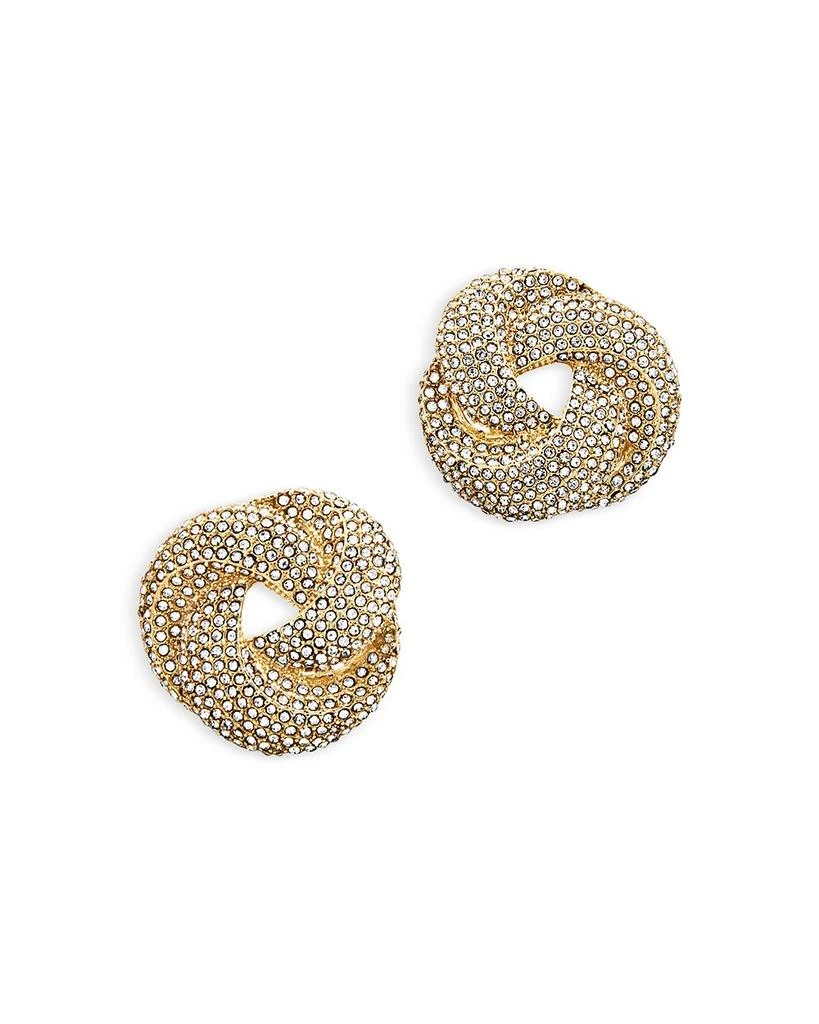 BAUBLEBAR Jemma Sparkling Yellow Gold Tone Knot Stud Earrings, 1.1" diameter 1