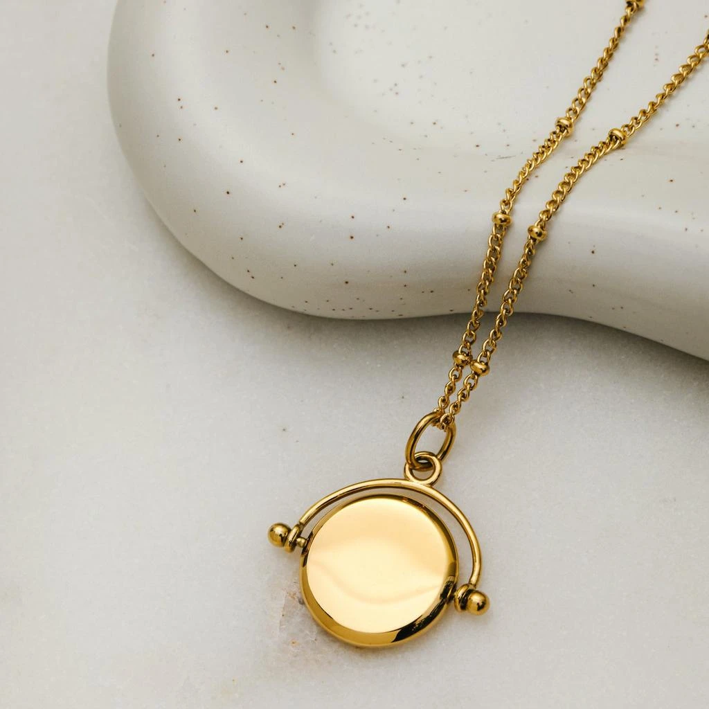 Orelia LUXE LUXE Faceted Disc Spinner Necklace 5