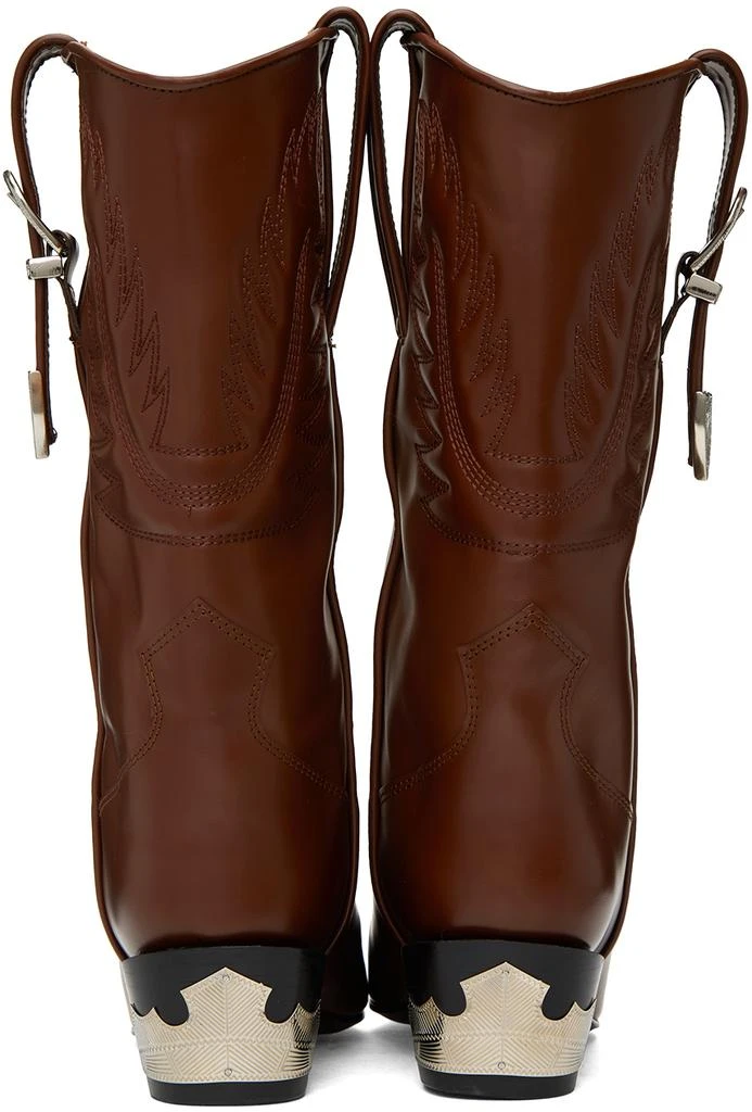 Toga Pulla Burgundy Topstitch Cowboy Boots 2