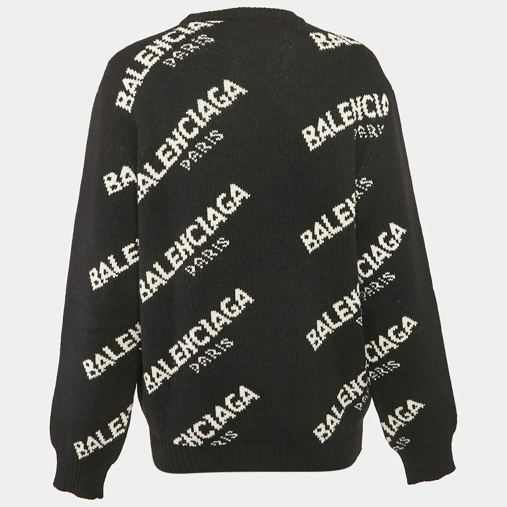 Balenciaga Balenciaga Black Logo Jacquard Knit Jumper L 2