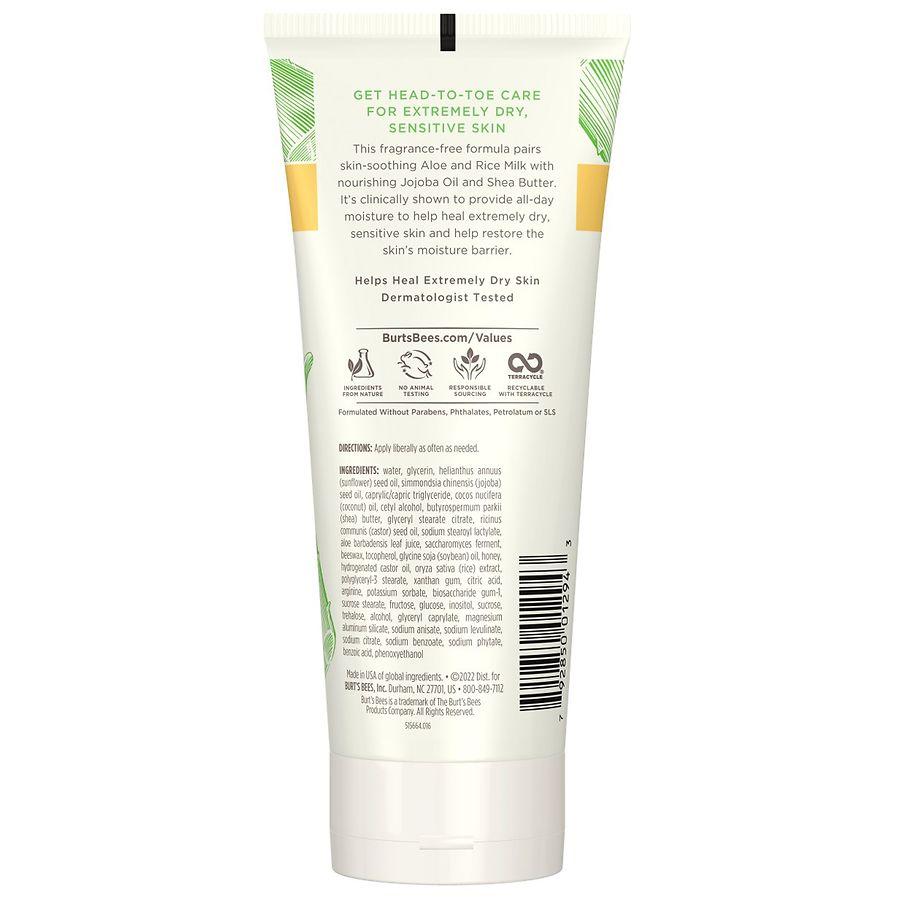Burt's Bees Ultimate Care Healing Body Lotion with Aloe and Rice Milk for Sensitive Skin