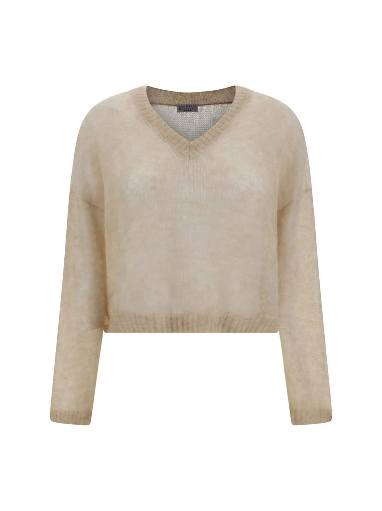 Brunello Cucinelli Brunello Cucinelli V-Neck Knitted Jumper from Cettire