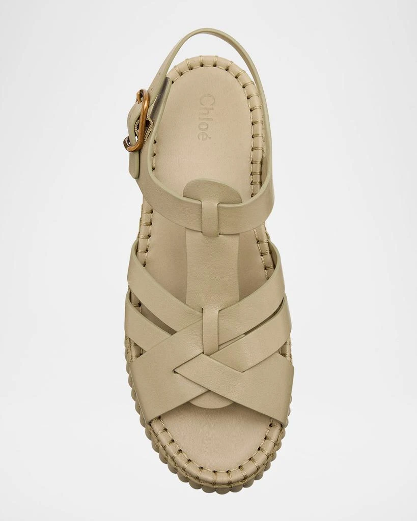 Chloé Nama Leather T-Strap Platform Sandals 5