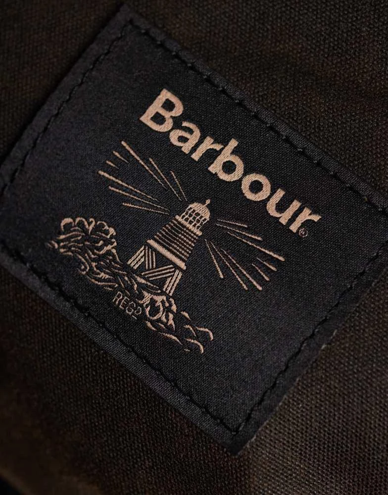 Barbour Barbour Field wax logo backpack in green 3