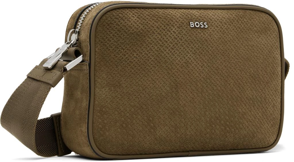 Hugo Boss Brown Suede Crossbody Pouch 2