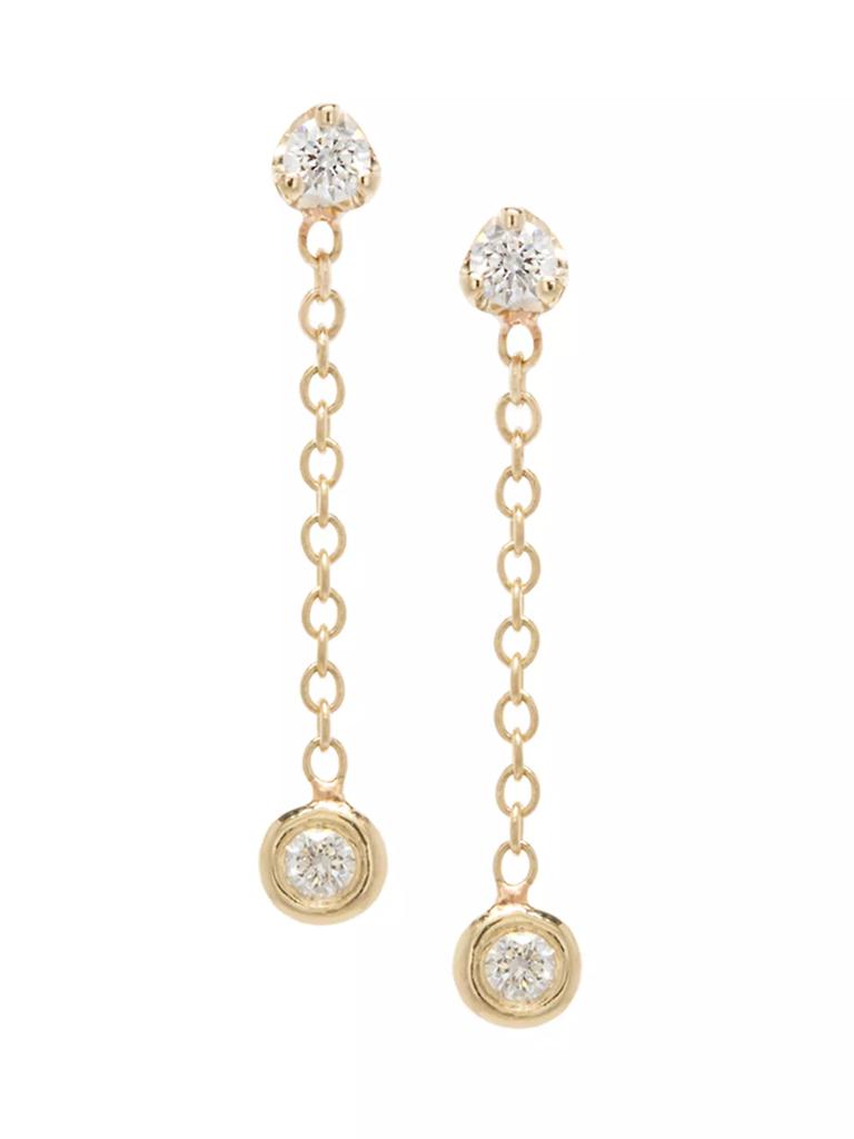 Zoë Chicco 14K Yellow Gold & Diamond Small Chain Drop Earrings