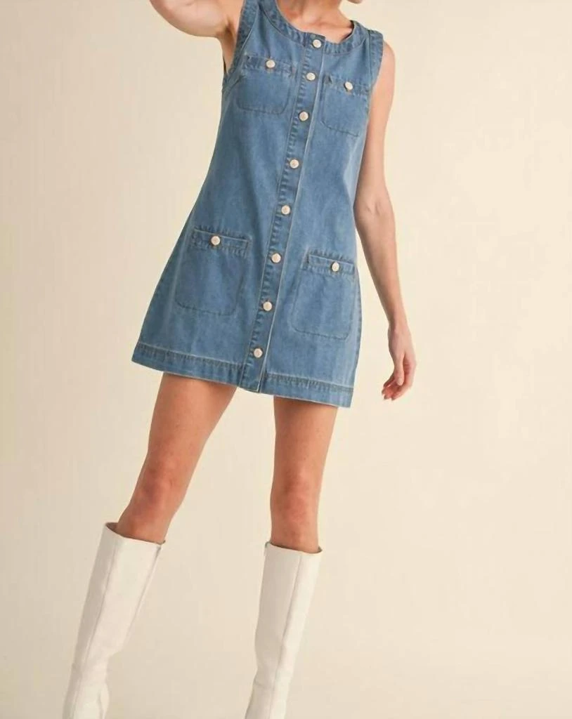 white christmas dresses Belle Midi Dress Indigo Denim – Mabel Brempong main image 1