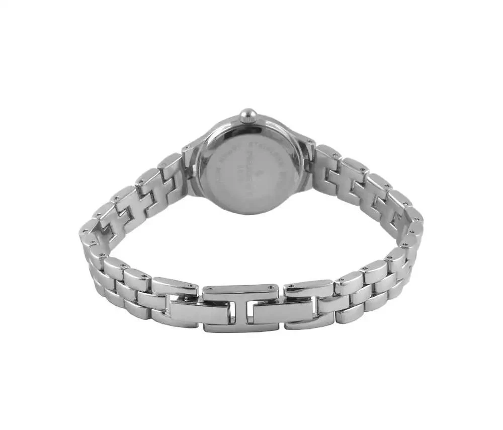 Peugeot Women 22mm Round Silver Self-Adjust Link Bracelet Watch 2