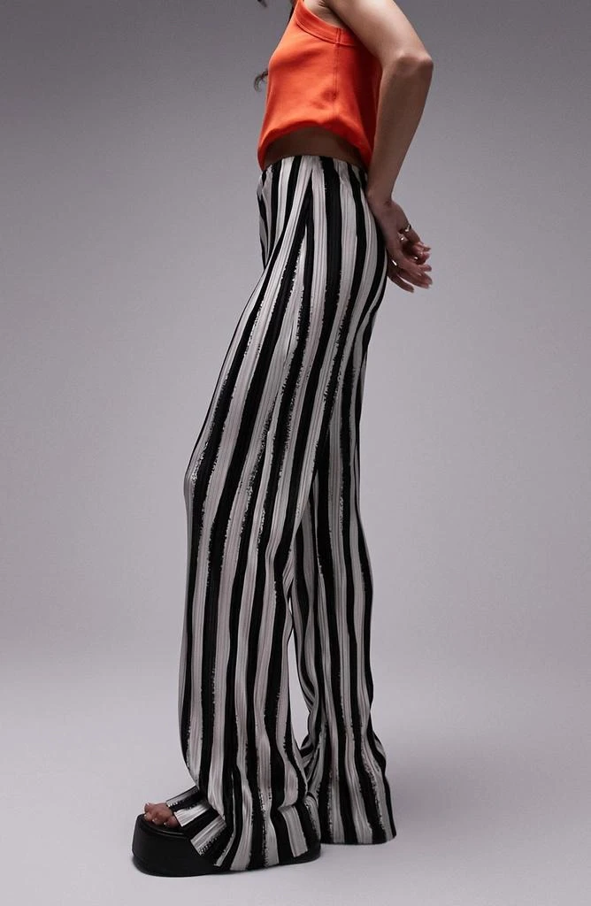 Topshop Stripe Wide Leg Trousers 2