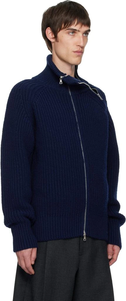 Dries Van Noten Navy Zipped Wool Jacket 2