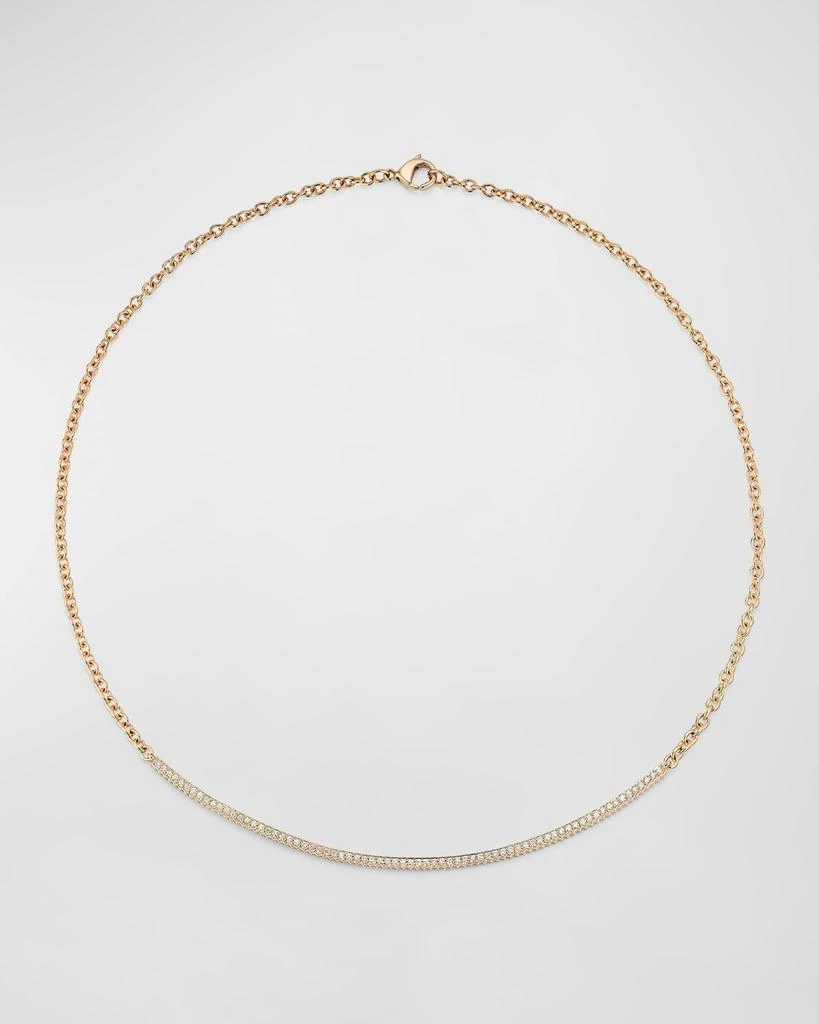 Walters Faith Clive 18K Rose Gold and Diamond Fluted Bar Necklace 1