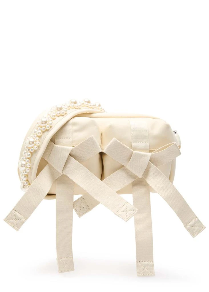 Simone Rocha Bow faux pearl-embellished nylon cross-body bag 1