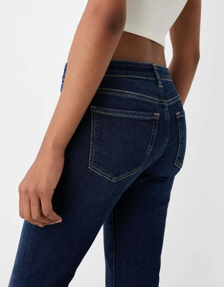 Bershka Bershka high waisted flared jeans in dark wash 2