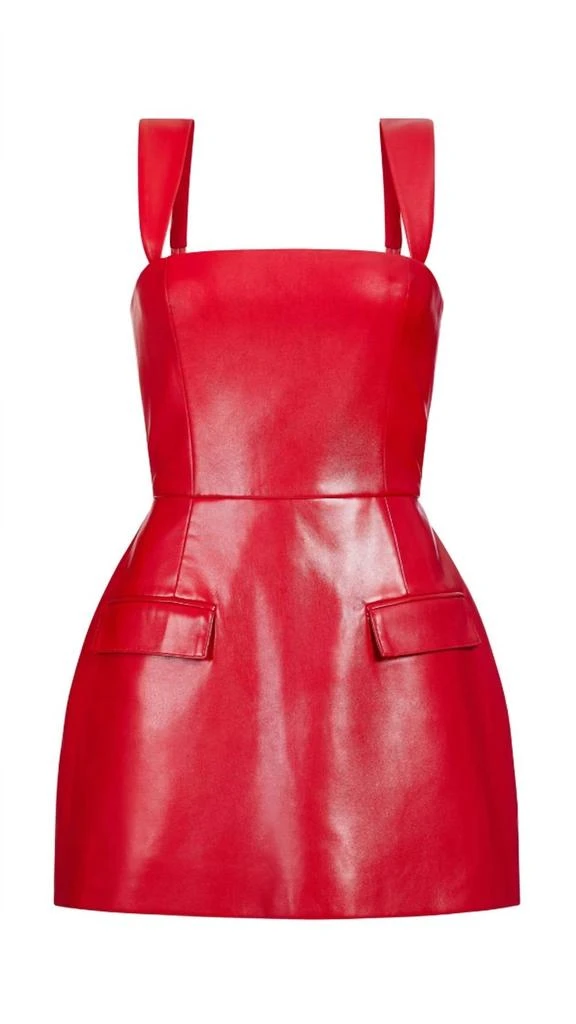 Amanda Uprichard Amanda Uprichard - Bethany Faux Leather Skort Romper 5