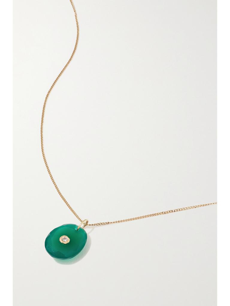 PASCALE MONVOISIN Orso N°1 14k 玫瑰金、9k 黄金、缟玛瑙、钻石项链