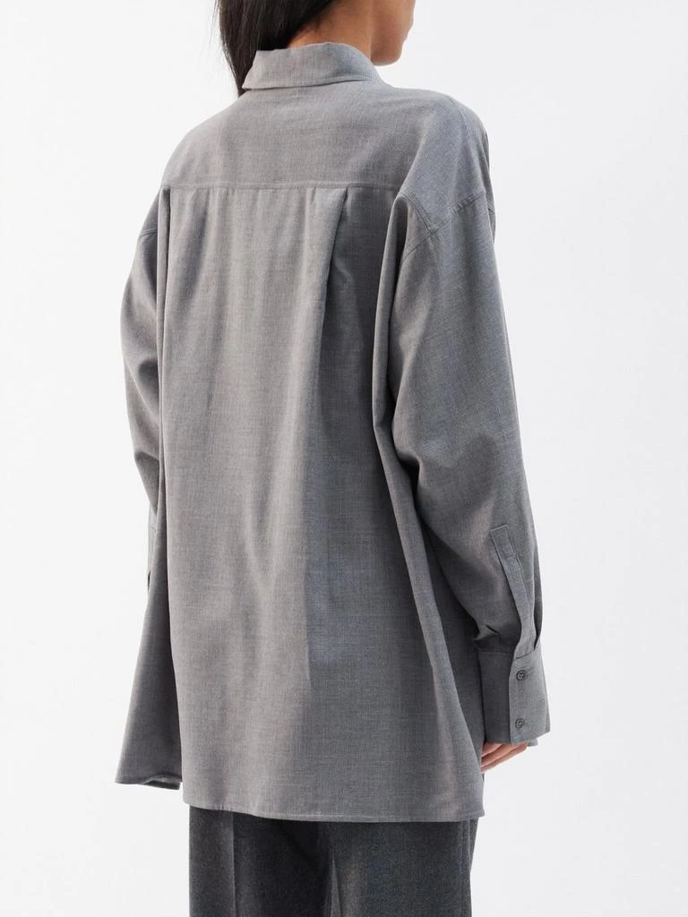 Raey Oversized wool and cashmere blend split-hem shirt 4