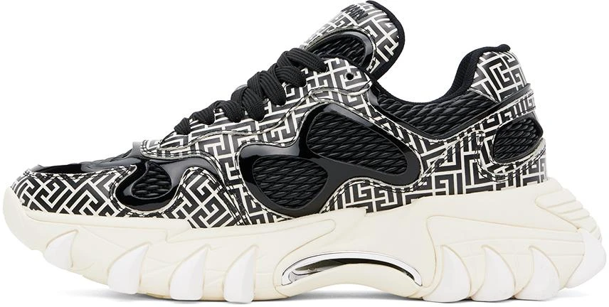 Balmain Black & White B-East Calfskin Sneakers 3