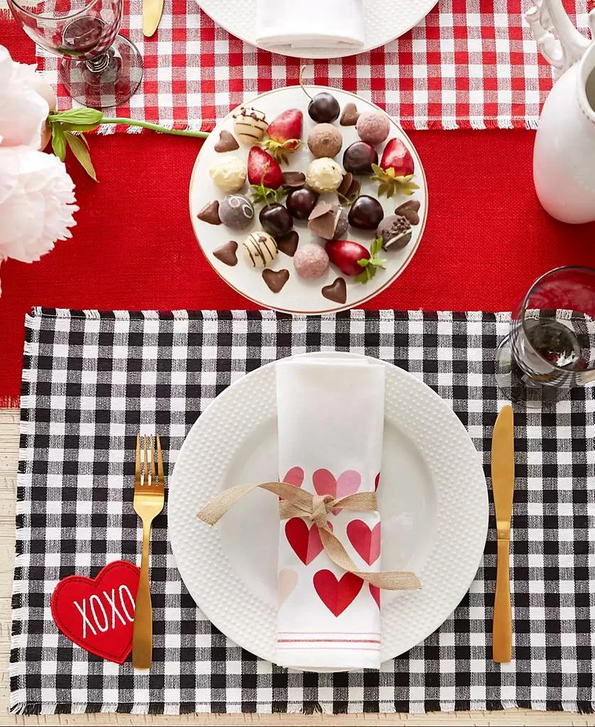 Design Imports Love XOXO Checkers Embellished Placemat, Set of 4 5