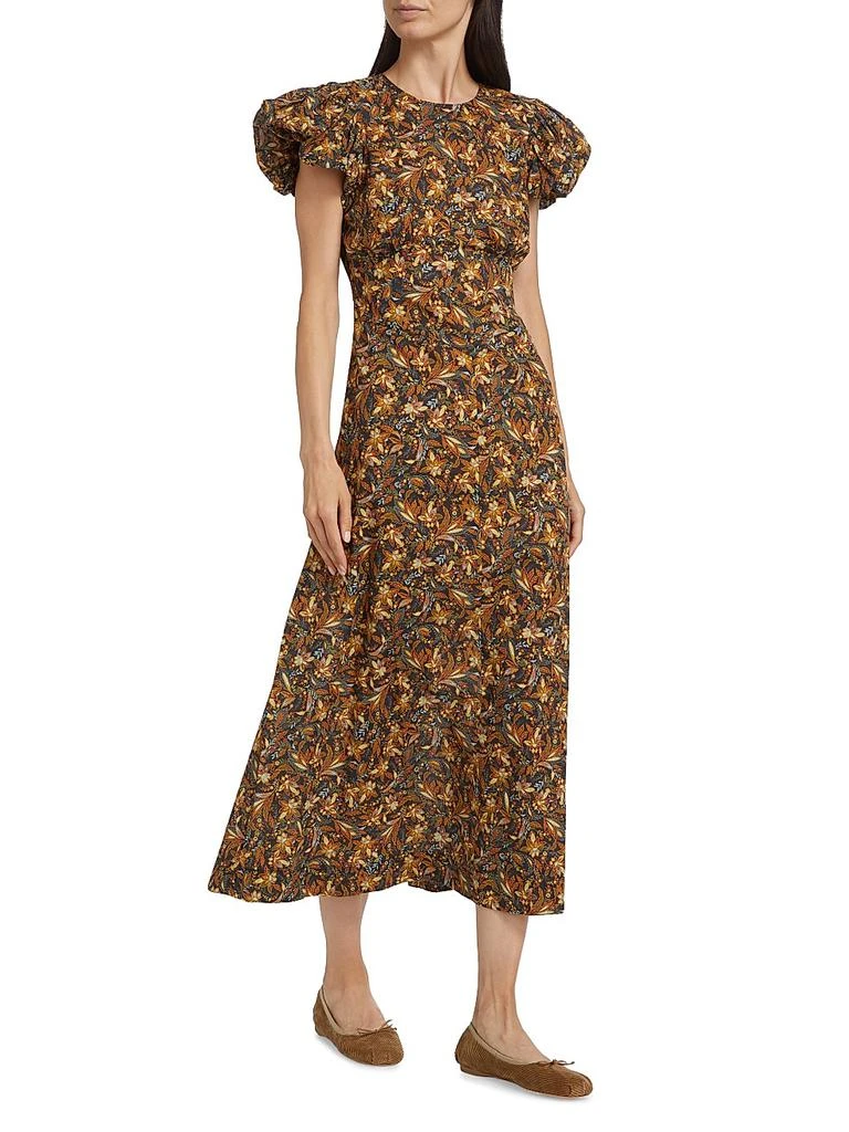 DÔEN Rhodia Floral Cotton Midi-Dress 2