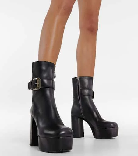 Miu Miu Platform leather ankle boots 4