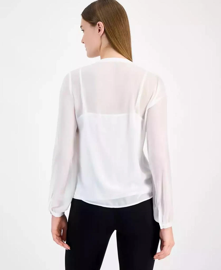 Anne Klein Women's Ruffle-Front Button-Front Blouse 2