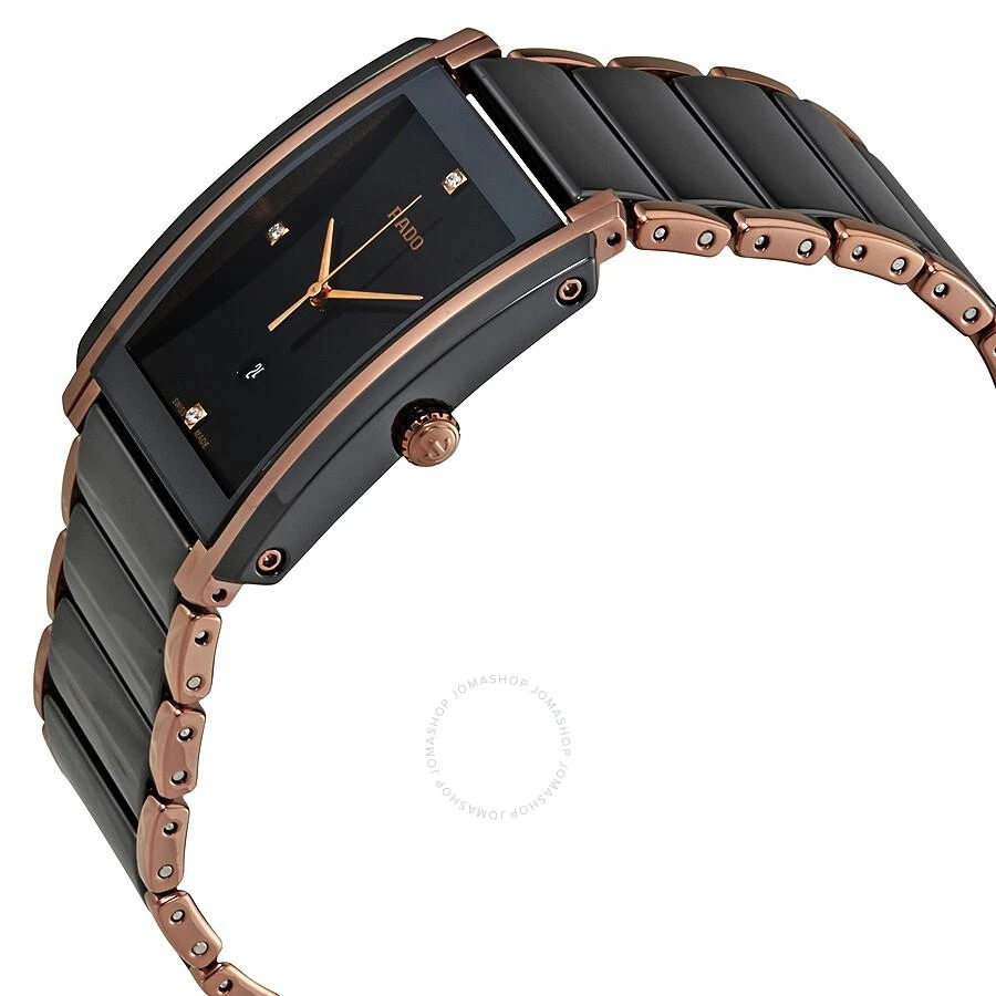Rado Integral L Black Dial Ceramic Diamond Men's Watch R20207712 2