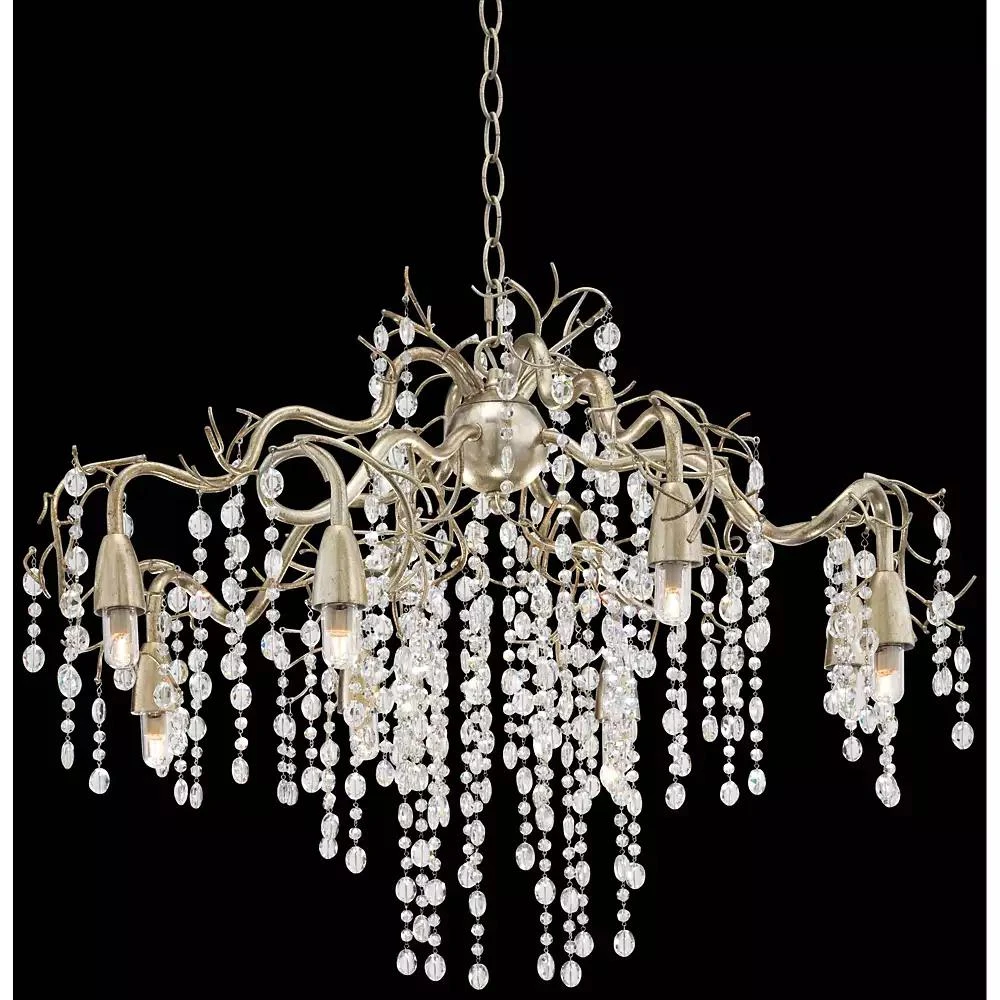 Possini Euro Design Branches Chandelier with Clear Crystal 8-Light Fixture for Dining Room, Kitchen Island or Entryway 2
