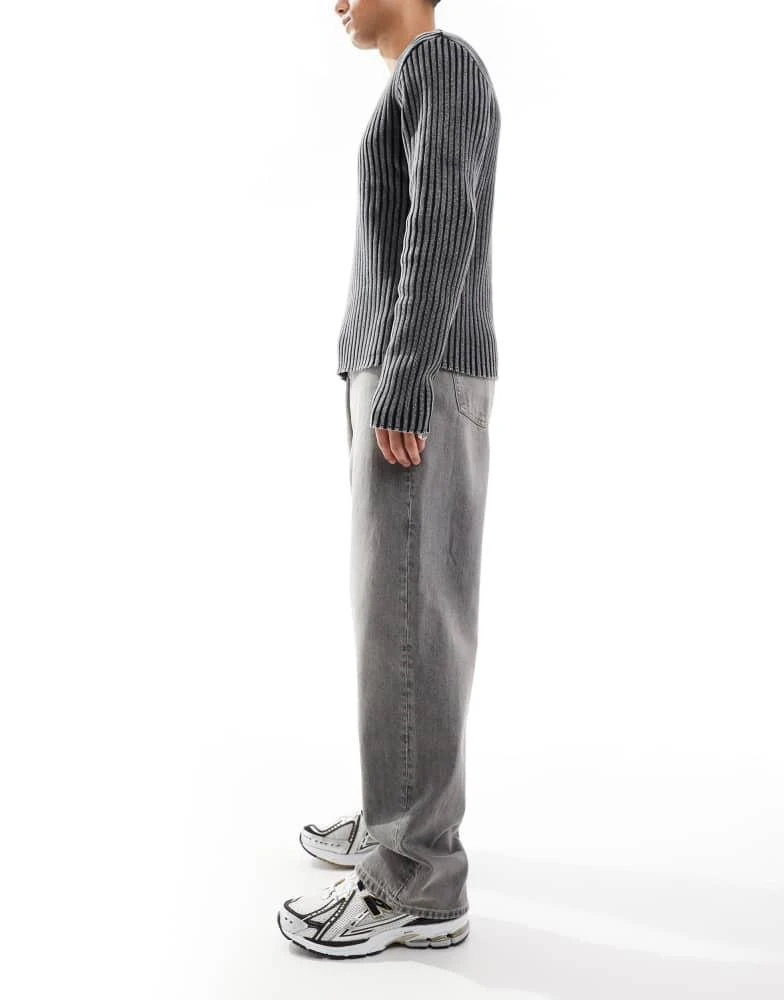 Weekday Weekday Galaxy baggy fit straight leg jeans in canyon grey wash 3