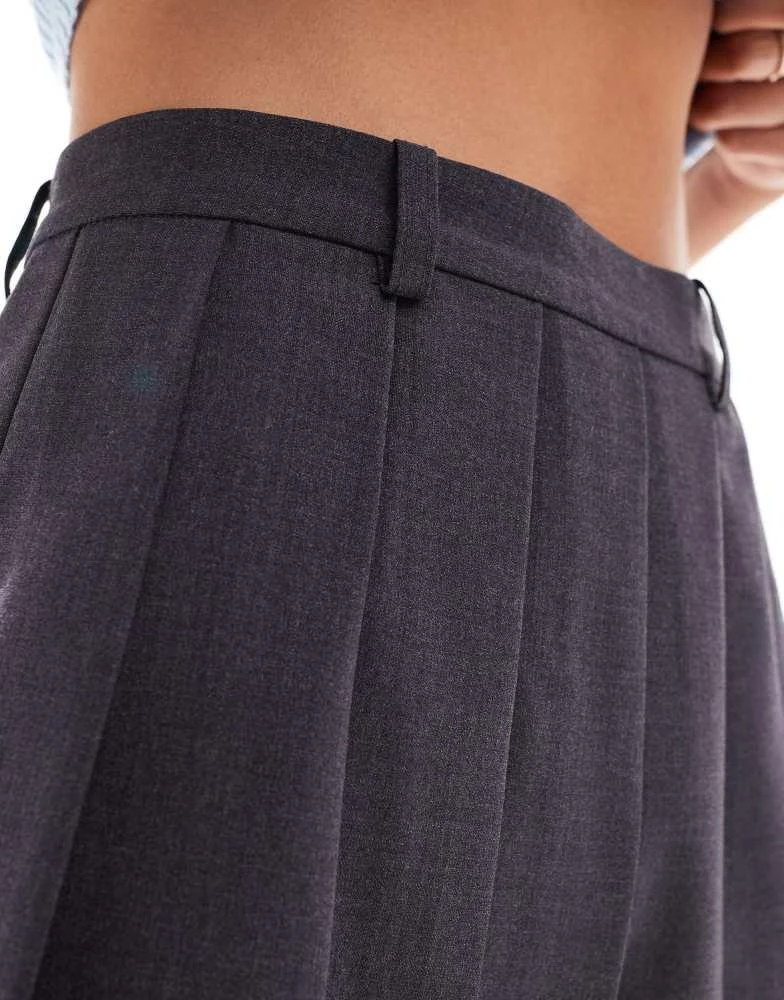 & Other Stories & Other Stories pleated mini skirt in grey 3