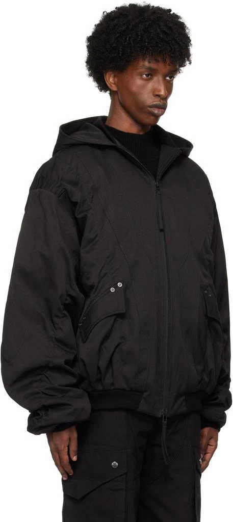 Professor.E Black Hooded Mega Bomber Jacket 2
