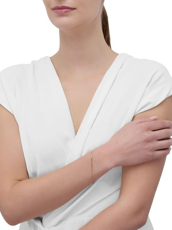 Saks Fifth Avenue 14K Yellow Gold Cube Link Bracelet 3