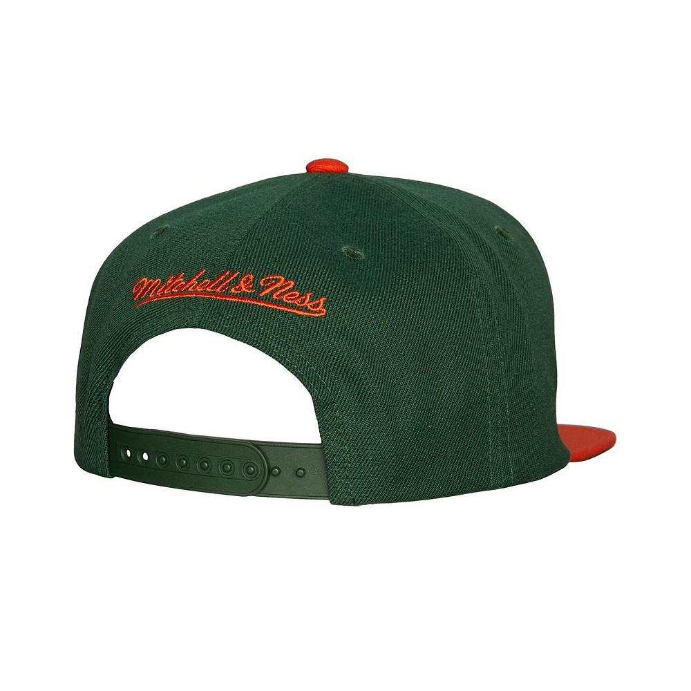 Mitchell & Ness Men's Green, Orange Miami Hurricanes 2-Tone 2.0 Snapback Hat