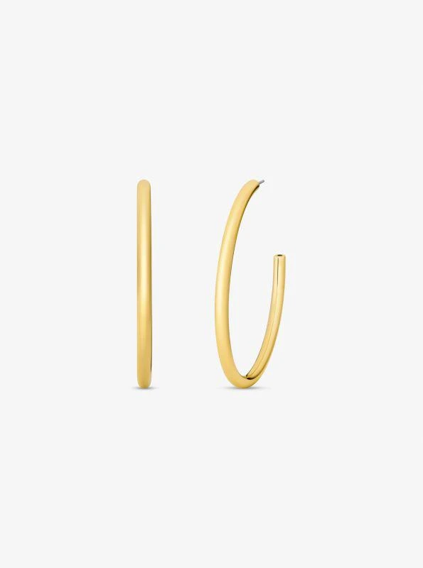 Michael Kors Precious-Metal Plated Brass Large Hoop Earrings 1