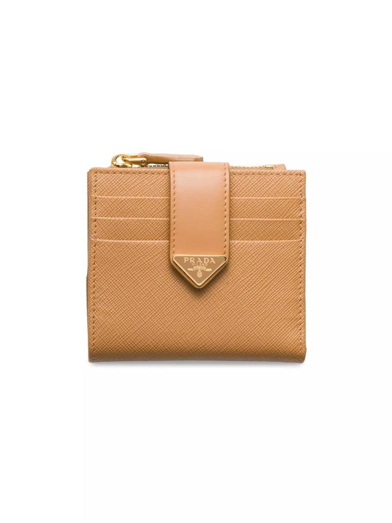 Prada Small Saffiano and Smooth Leather Wallet 1