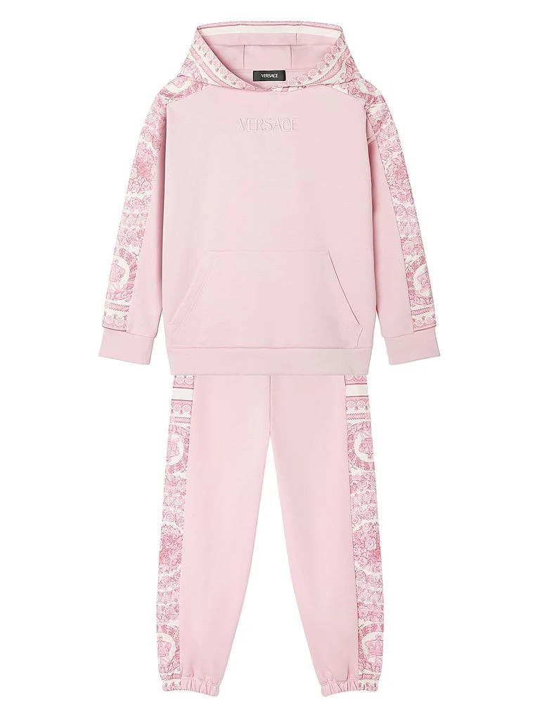 Versace Little Girl
s 
Girl
s Logo Barocco Foulard Fleece Hoodie 2